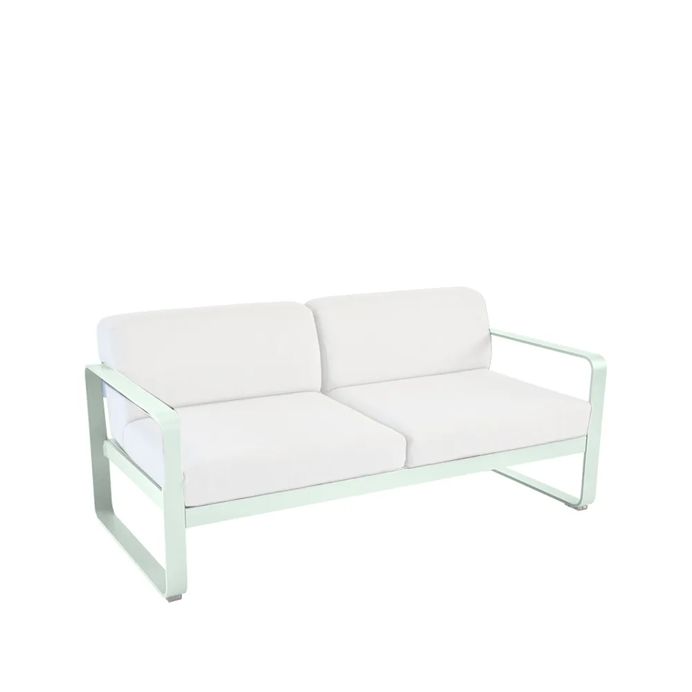 Bellevie 2-seters sofa, Ice mint (grønn), off-white pute Fermob