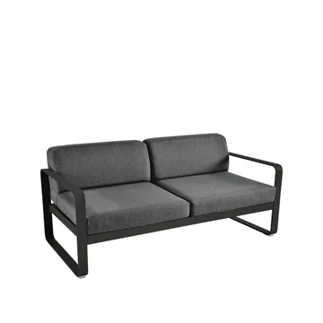 Bellevie 2-seters sofa - Liquorice (svart), graphite grey pute - Fermob