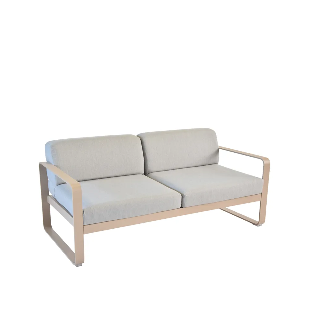 Bellevie 2-seters sofa, Nutmeg (beige), flannel grey pute Fermob