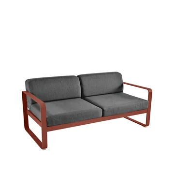 Bellevie 2-seters sofa - Red ochre (rød), graphite grey pute - Fermob