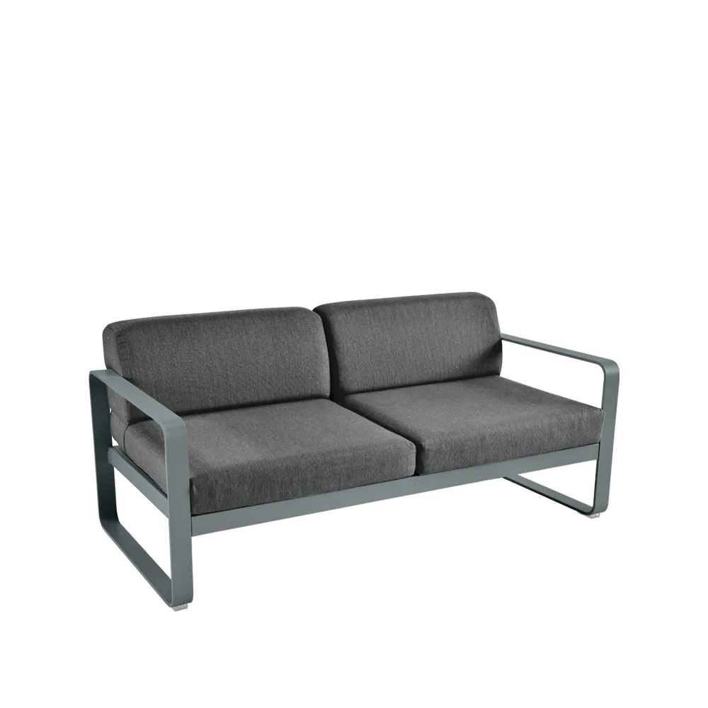 Bellevie 2-seters sofa, Storm grey (grå), graphite grey pute Fermob