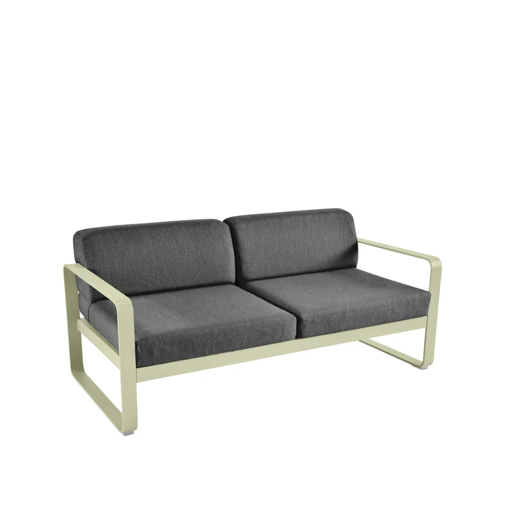 Bellevie 2-seters sofa, Willow green (grønn), graphite grey pute Fermob