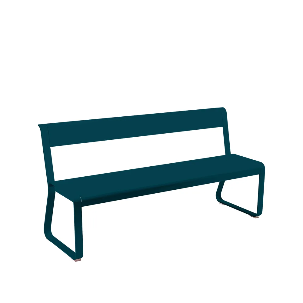 Bellevie benk med ryggstøtte, Acapulco blue Fermob