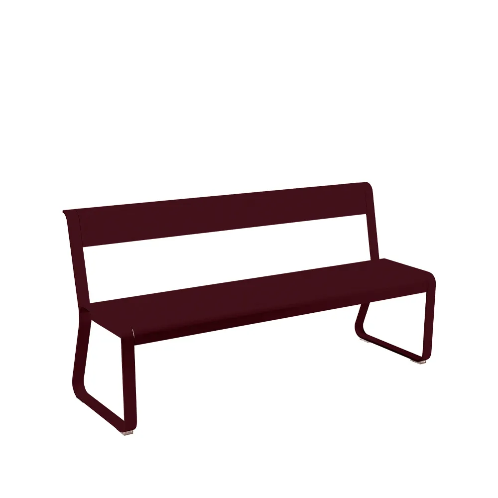 Bellevie benk med ryggstøtte, Black cherry (vinrød) Fermob