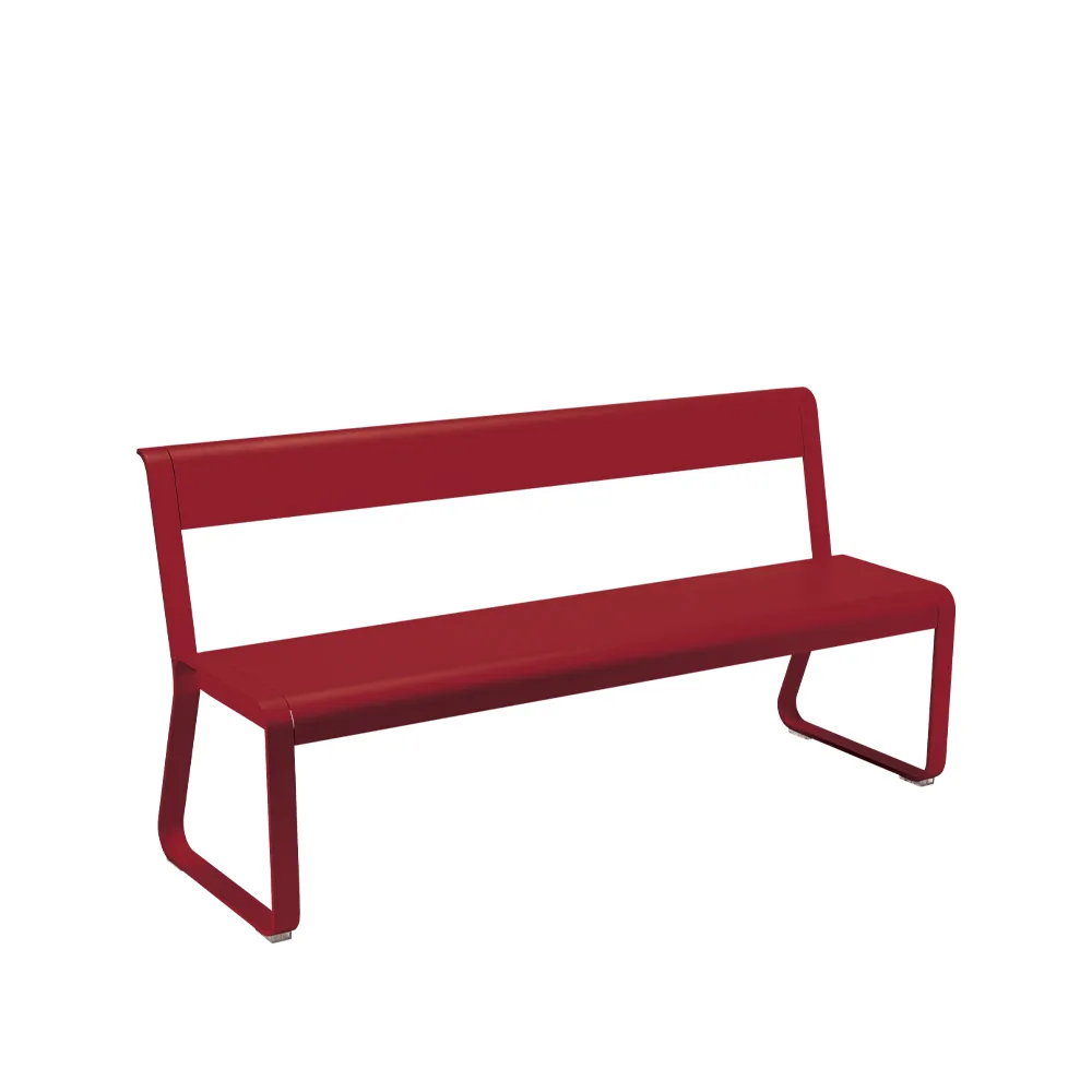 Bellevie benk med ryggstøtte, Chili Fermob