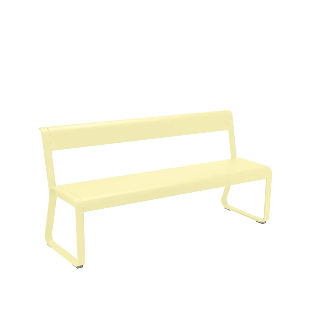 Bellevie benk med ryggstøtte, Frosted lemon Fermob