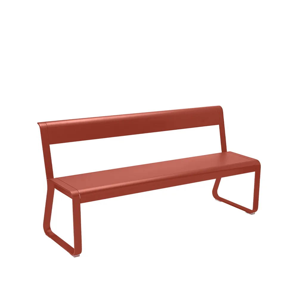 Bellevie benk med ryggstøtte, Red ochre (rød) Fermob