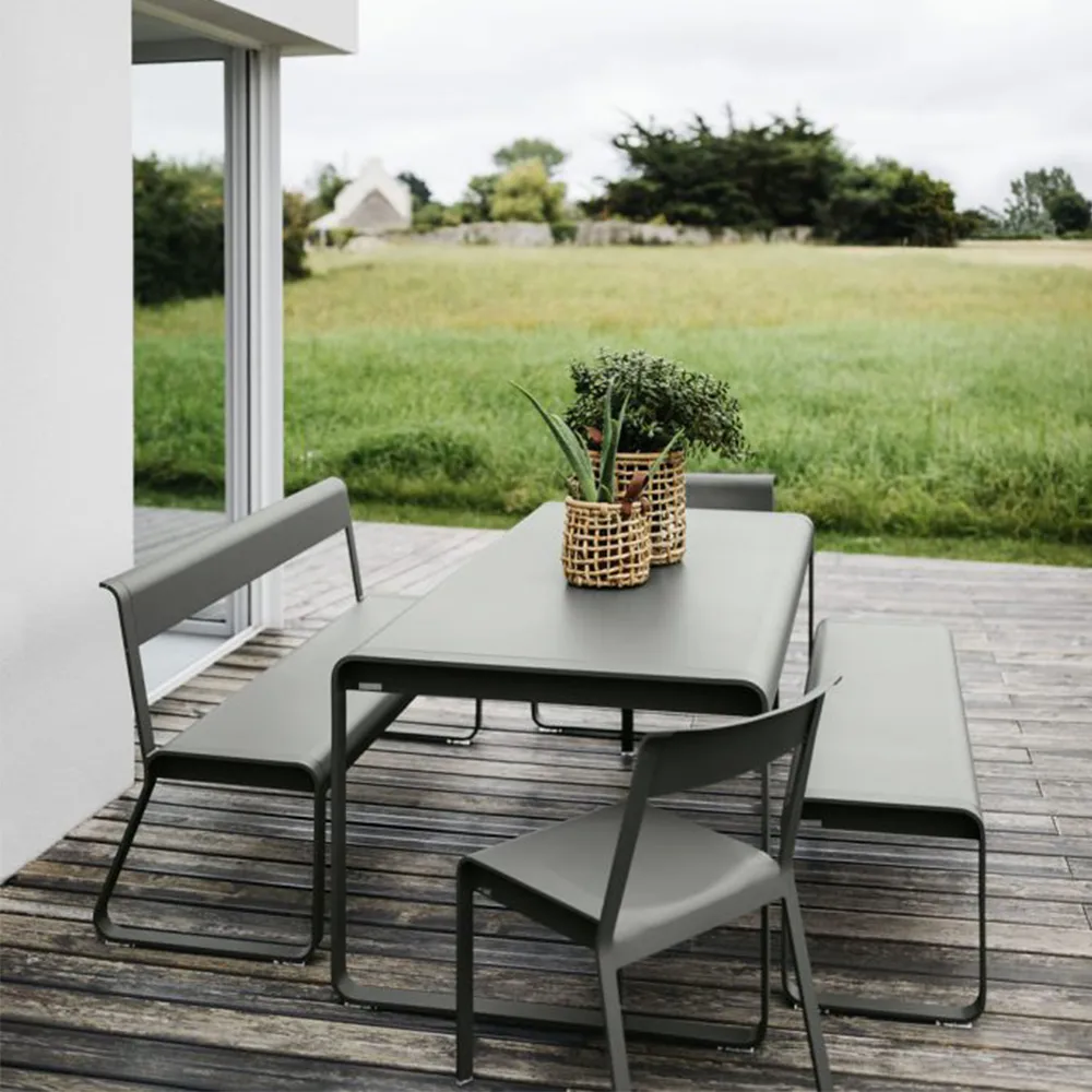 Bellevie benk med ryggstøtte, Storm grey Fermob