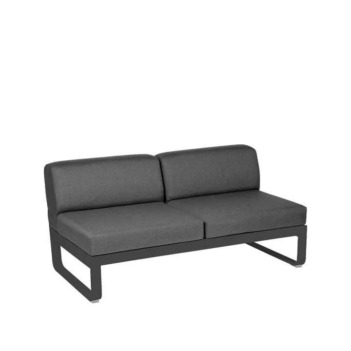 Bellevie Central modulsofa - 2-seters Anthracite (grå), graphite grey pute - Fermob