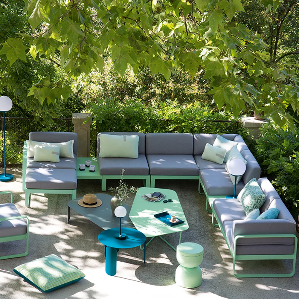 Bellevie Central modulsofa, 2-seters Anthracite (grå), off-white pute Fermob