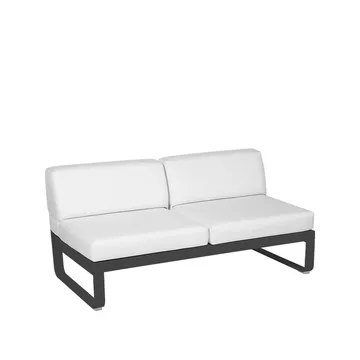 Bellevie Central modulsofa - 2-seters Anthracite (grå), off-white pute - Fermob