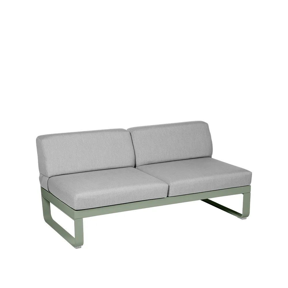 Bellevie Central modulsofa, 2-seters Cactus (grønn), flannel grey pute Fermob