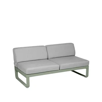 Bellevie Central modulsofa - 2-seters Cactus (grønn), flannel grey pute - Fermob