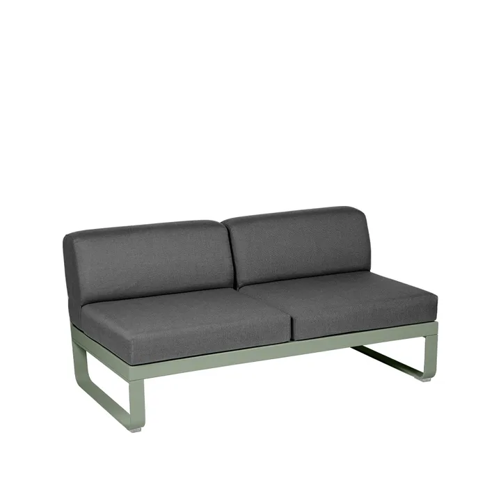 Bellevie Central modulsofa - 2-seters Cactus (grønn), graphite grey pute - Fermob