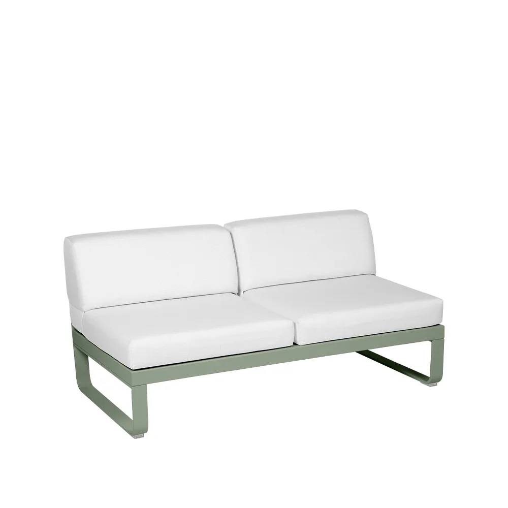 Bellevie Central modulsofa, 2-seters Cactus (grønn), off-white pute Fermob