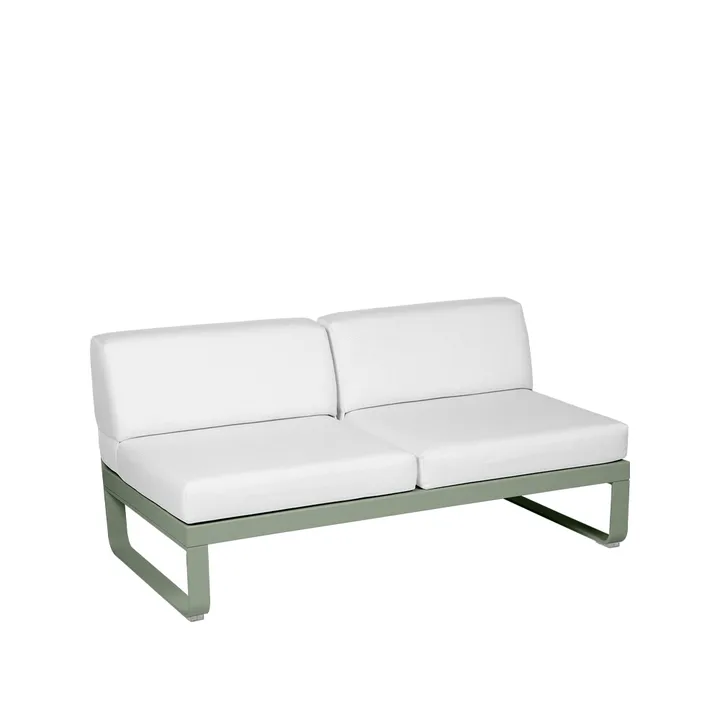 Bellevie Central modulsofa - 2-seters Cactus (grønn), off-white pute - Fermob