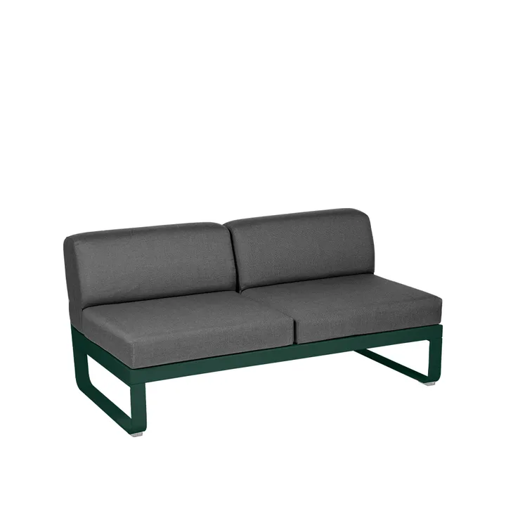 Bellevie Central modulsofa - 2-seters Cedar green (grønn), graphite grey pute - Fermob