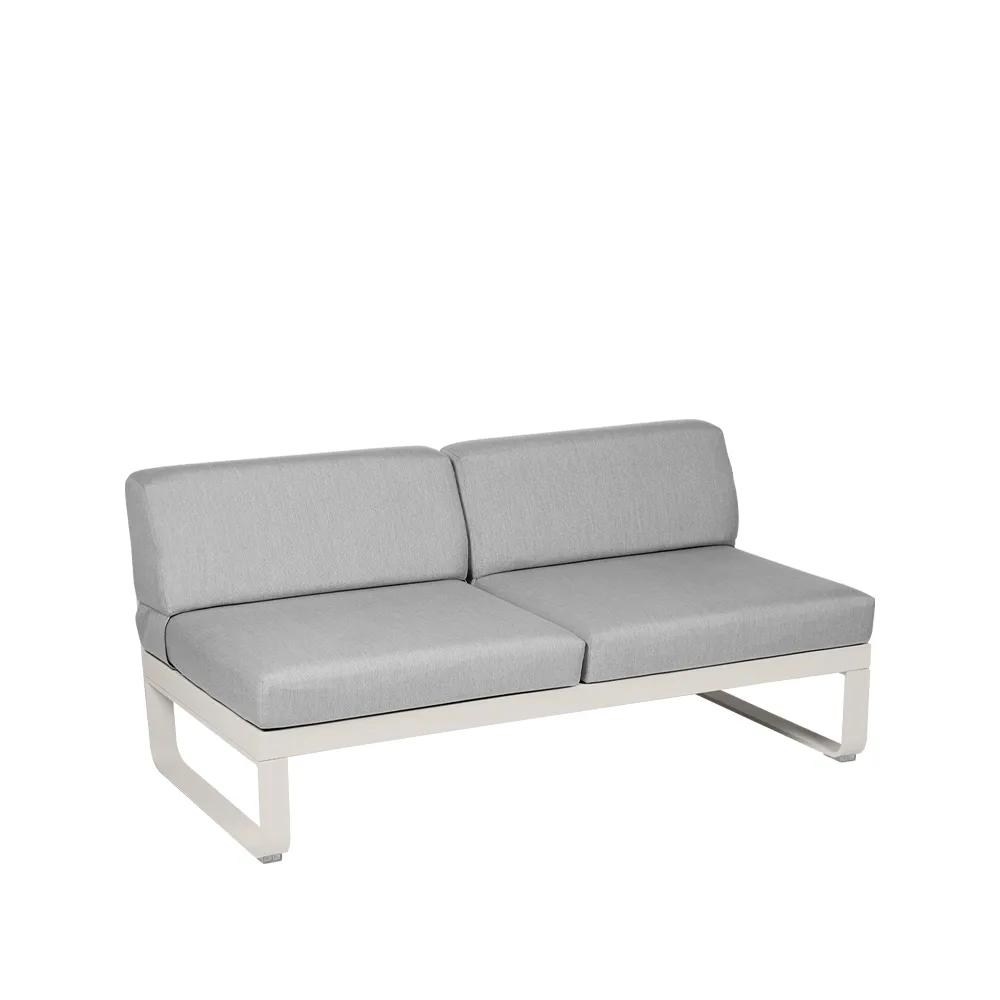 Bellevie Central modulsofa, 2-seters Clay grey (grå), flannel grey pute Fermob