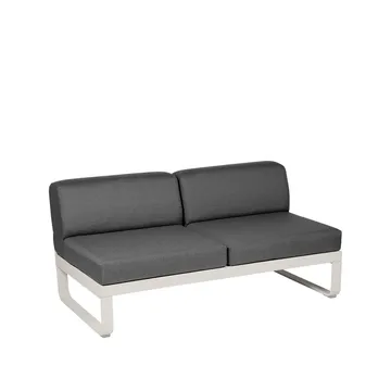 Bellevie Central modulsofa - 2-seters Clay grey (grå), graphite grey pute - Fermob