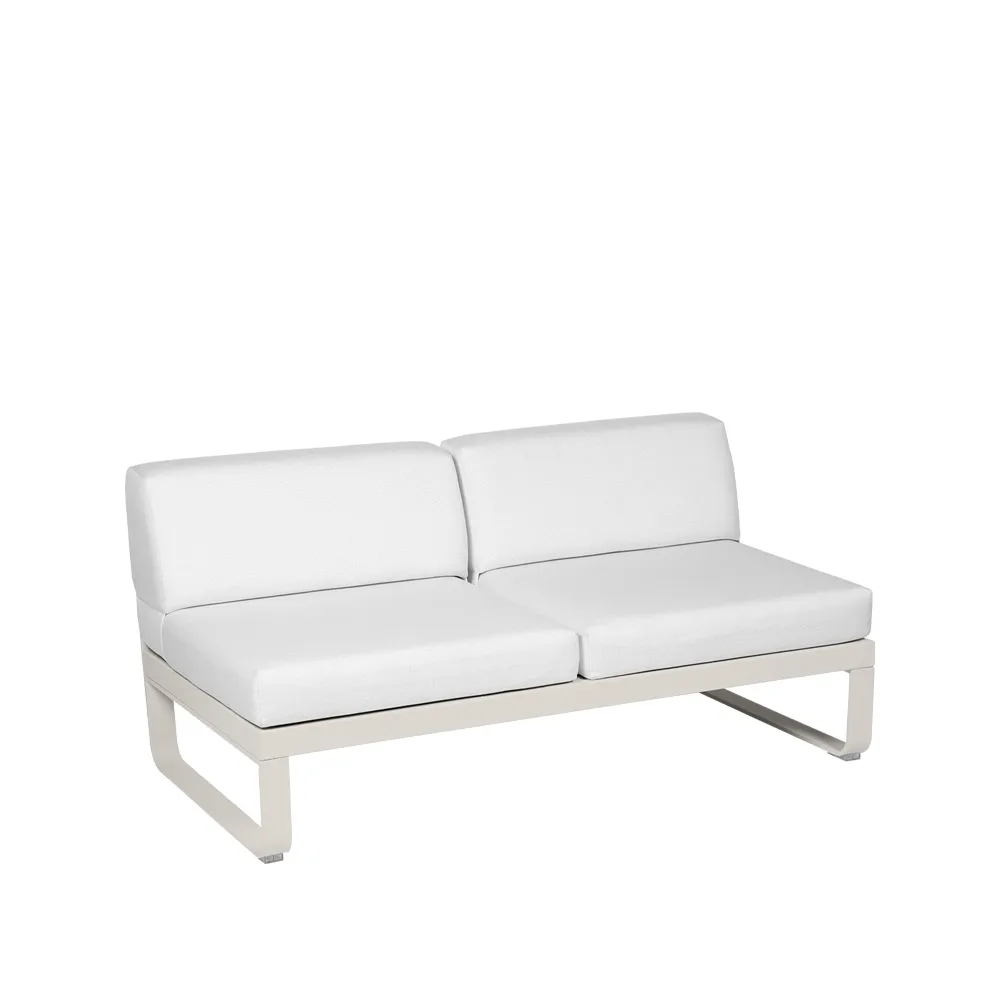 Bellevie Central modulsofa, 2-seters Clay grey (grå), off-white pute Fermob