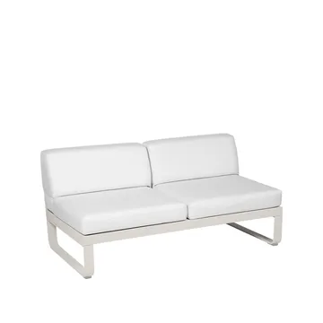 Bellevie Central modulsofa - 2-seters Clay grey (grå), off-white pute - Fermob