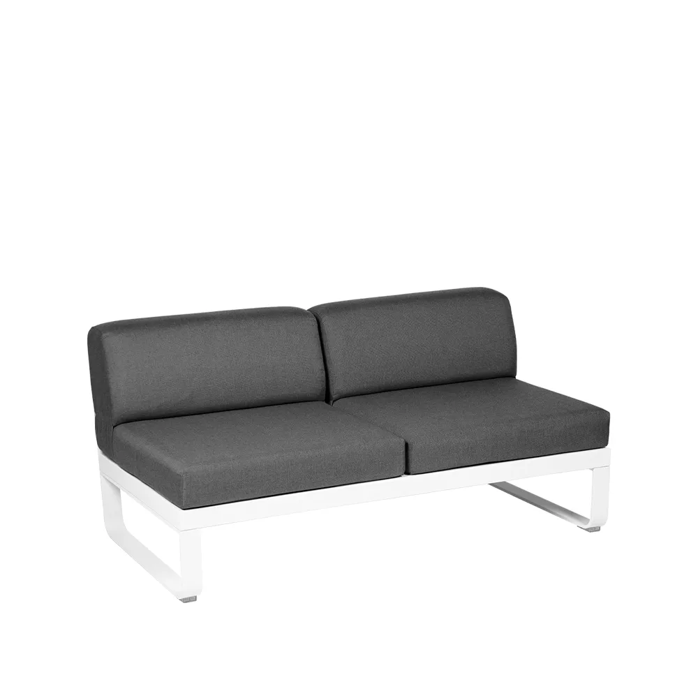 Bellevie Central modulsofa, 2-seters Cotton white (hvit), graphite grey pute Fermob