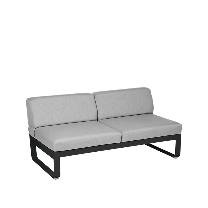 Bellevie Central modulsofa - 2-seters liquorice, flannel grey pute - Fermob