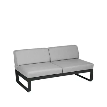 Bellevie Central modulsofa - 2-seters Liquorice (svart), flannel grey pute - Fermob