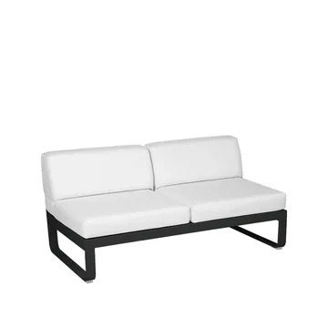 Bellevie Central modulsofa - 2-seters Liquorice (svart), off-white pute - Fermob