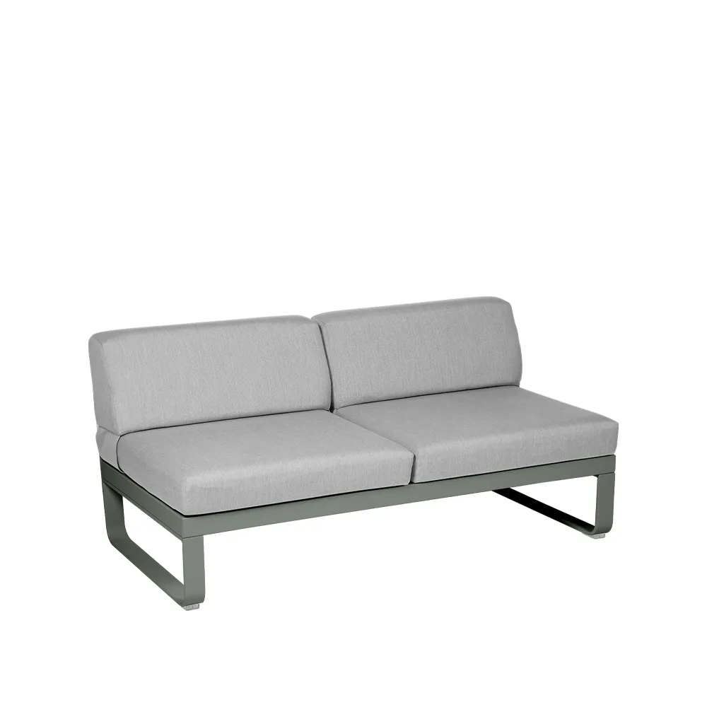 Bellevie Central modulsofa, 2-seters Rosemary (grønn), flannel grey pute Fermob