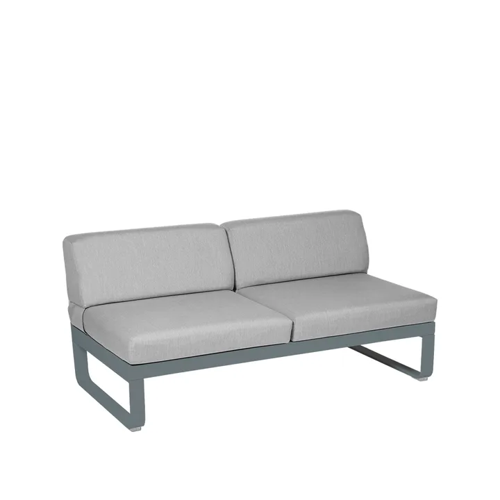 Bellevie Central modulsofa - 2-seters Storm grey (grå), flannel grey pute - Fermob