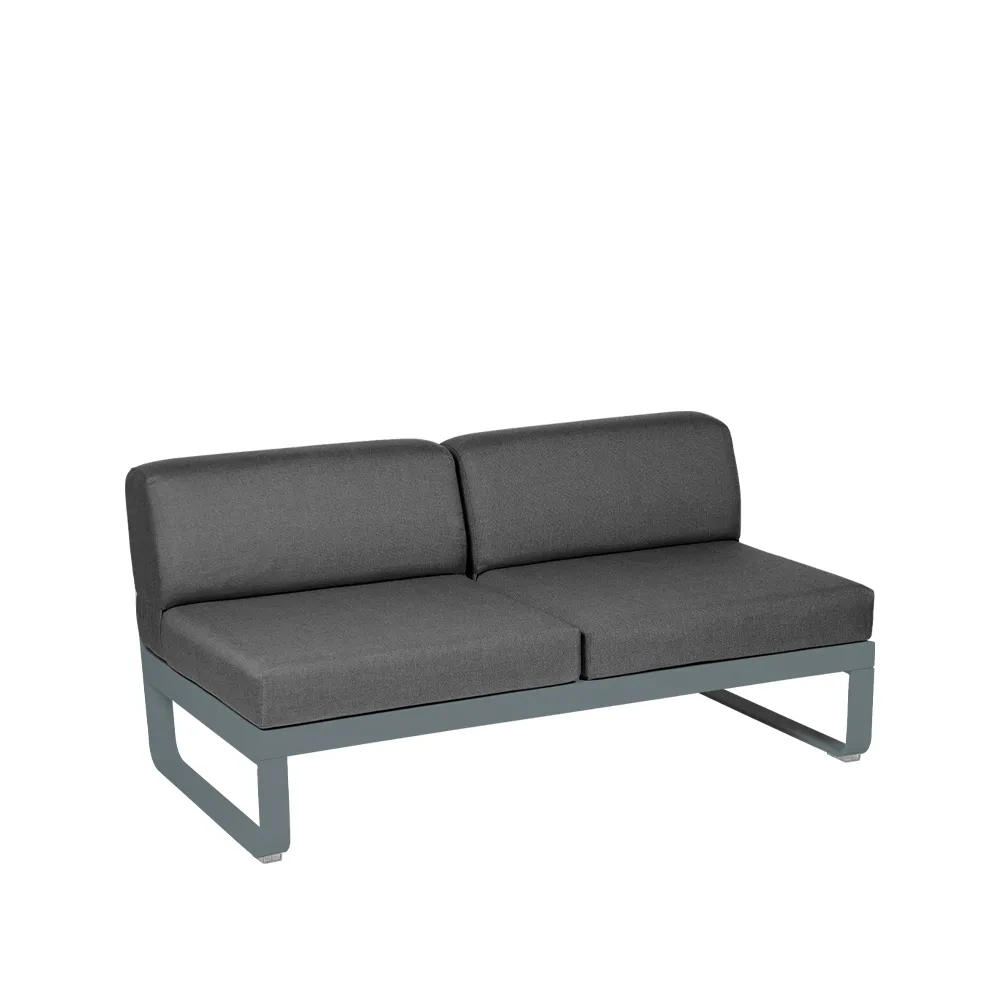 Bellevie Central modulsofa, 2-seters Storm grey (grå), graphite grey pute Fermob
