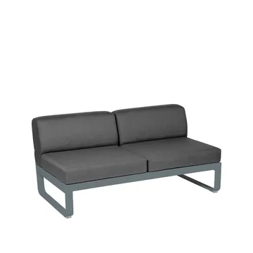 Bellevie Central modulsofa - 2-seters Storm grey (grå), graphite grey pute - Fermob