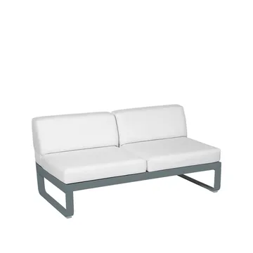 Bellevie Central modulsofa - 2-seters Storm grey (grå), off-white pute - Fermob