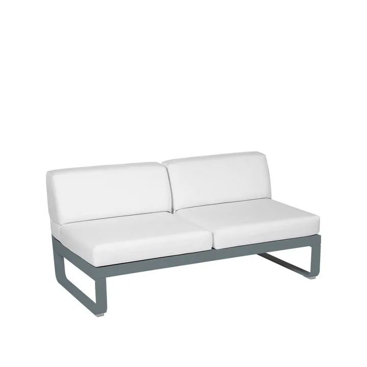 Bellevie Central modulsofa - 2-seters storm grey, off-white pute - Fermob