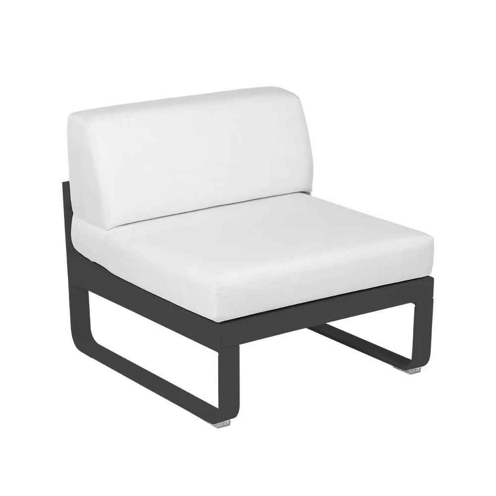 Bellevie Central modulsofa, Anthracite (grå), off-white pute, 1-seter Fermob