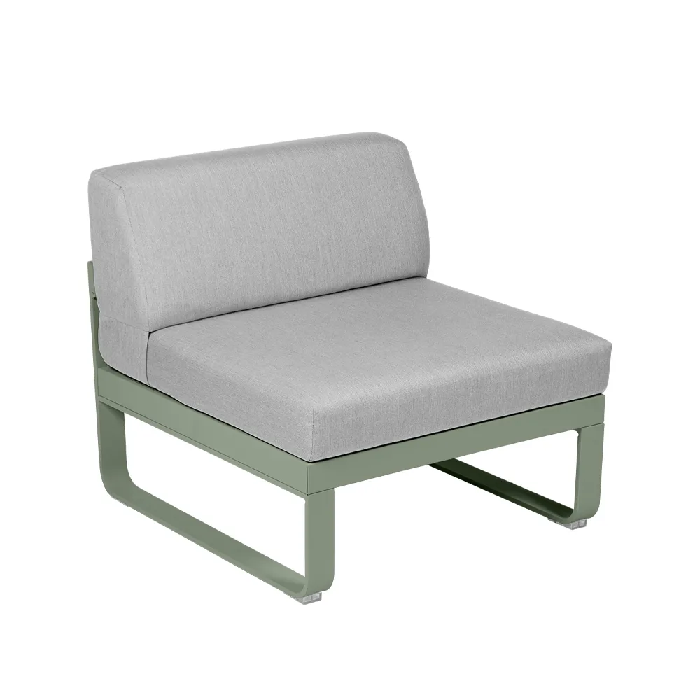 Bellevie Central modulsofa, Cactus (grønn), flannel grey pute, 1-seter Fermob