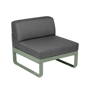Bellevie Central modulsofa - Cactus (grønn), graphite grey pute, 1-seter - Fermob
