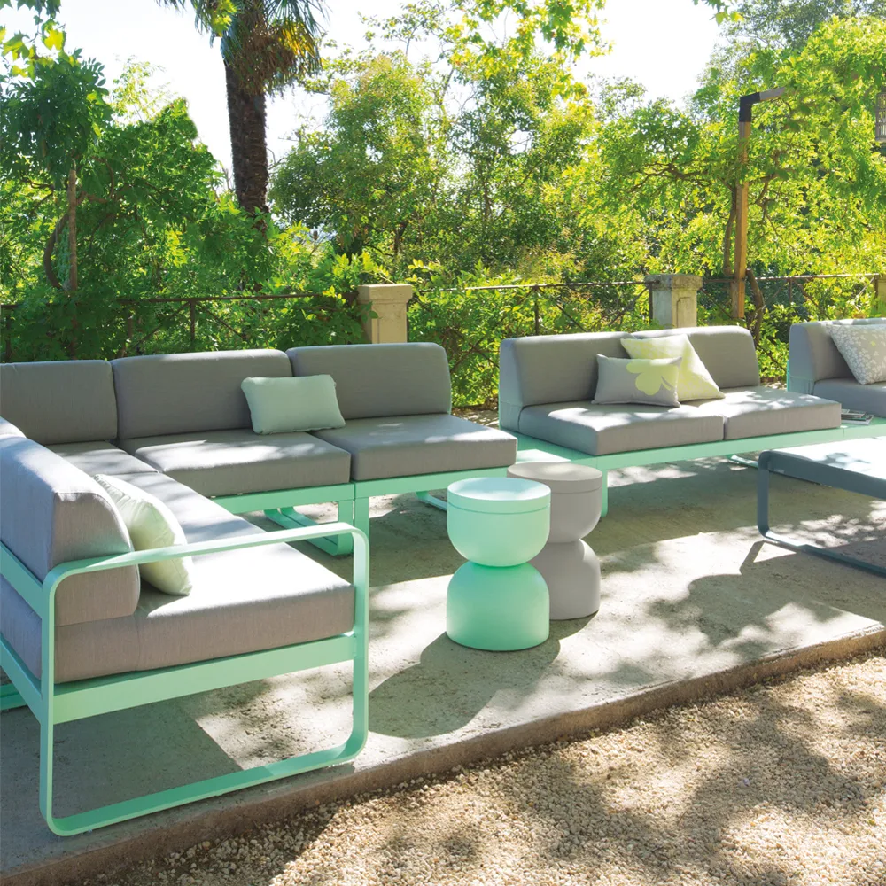 Bellevie Central modulsofa, Cedar green, flannel grey pute, 1-seter Fermob