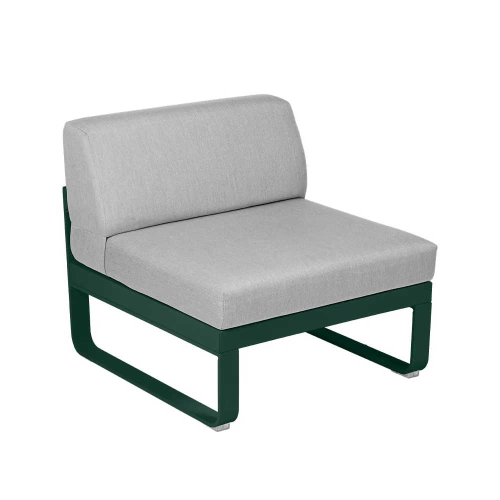 Bellevie Central modulsofa, Cedar green (grønn), flannel grey pute, 1-seter Fermob