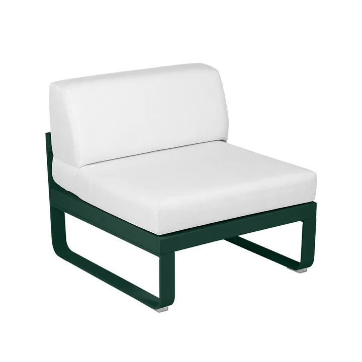 Bellevie Central modulsofa - Cedar green, off-white pute, 1-seter - Fermob