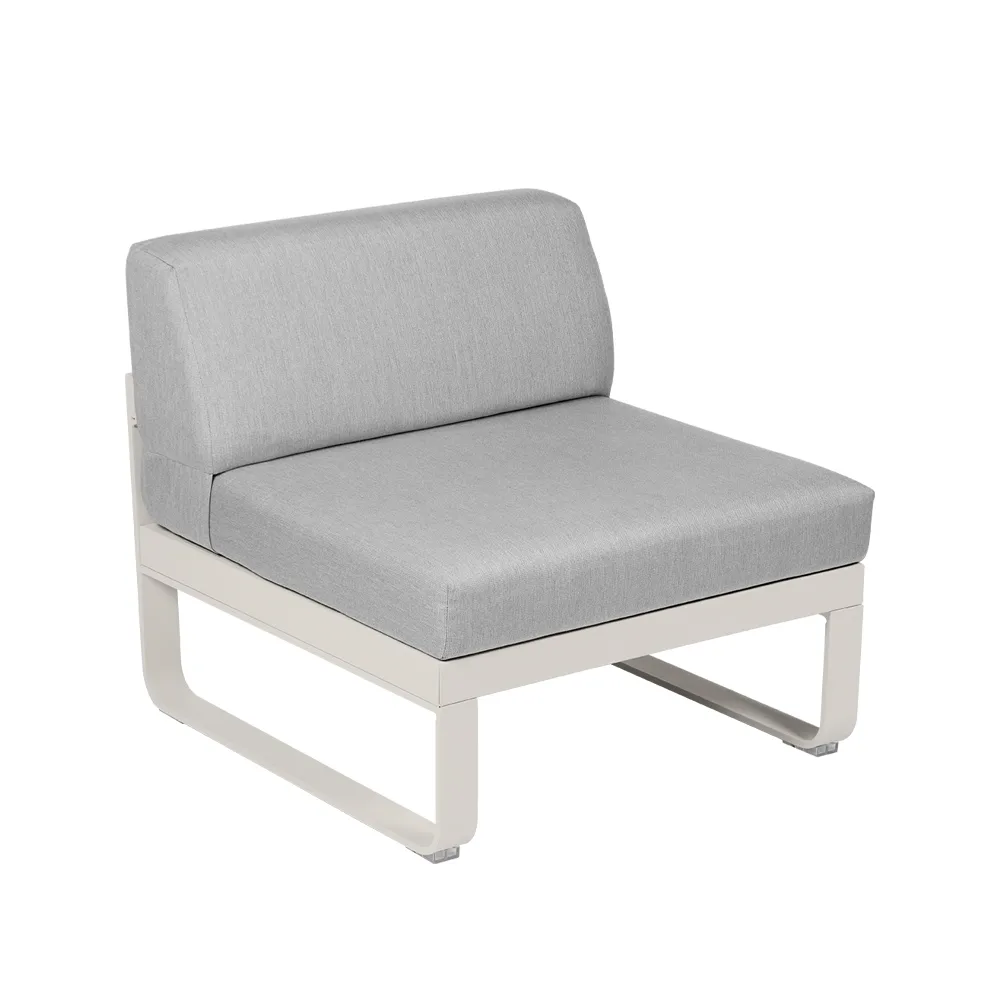 Bellevie Central modulsofa, Clay grey (grå), flannel grey pute, 1-seter Fermob