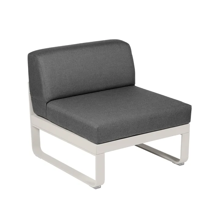 Bellevie Central modulsofa - Clay grey (grå), graphite grey pute, 1-seter - Fermob