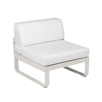 Bellevie Central modulsofa - Clay grey (grå), off-white pute, 1-seter - Fermob