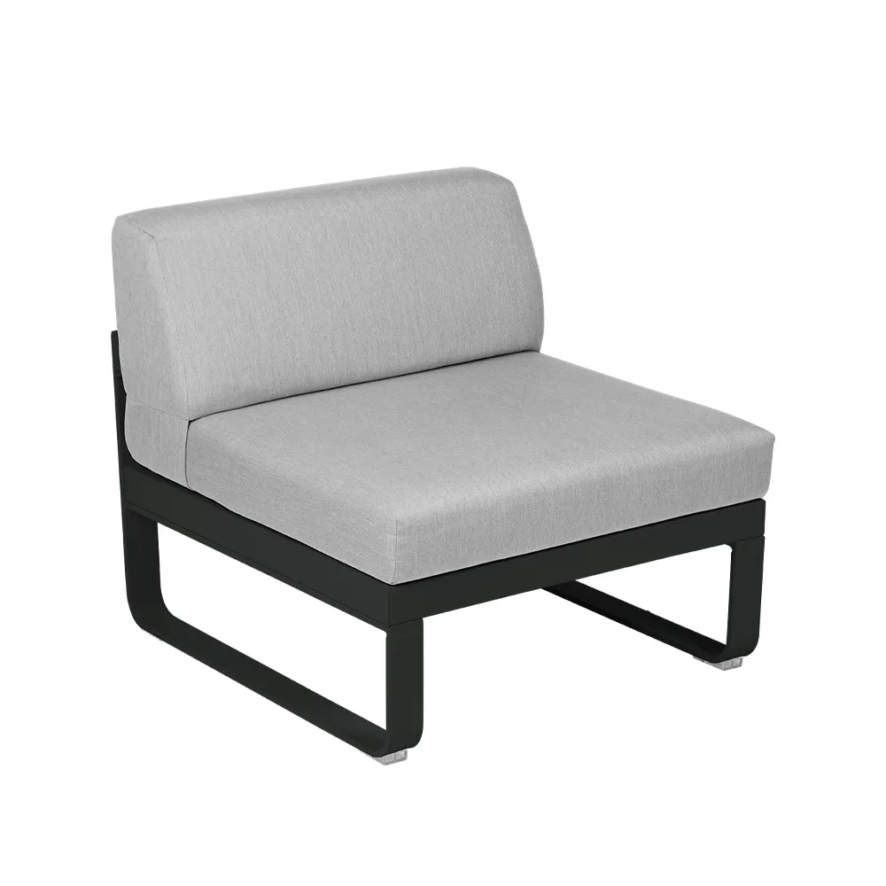 Bellevie Central modulsofa, Liquorice (svart), flannel grey pute, 1-sete Fermob