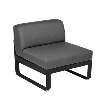 Bellevie Central modulsofa - Liquorice (svart), graphite grey pute, 1-seter - Fermob