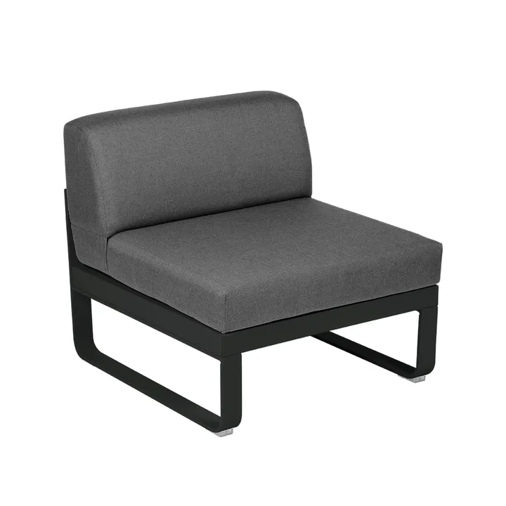 Bellevie Central modulsofa - Liquorice (svart), graphite grey pute, 1-seter - Fermob