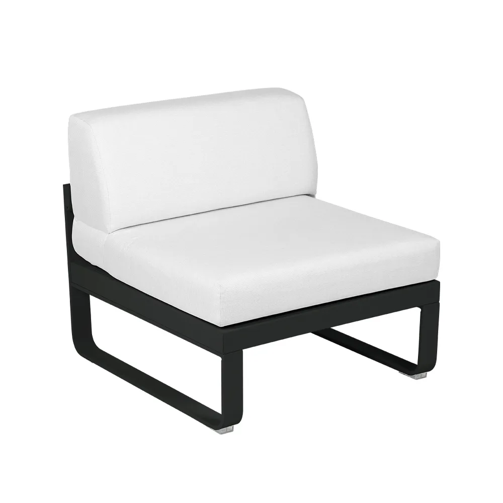 Bellevie Central modulsofa, Liquorice (svart), off-white pute, 1-sete Fermob