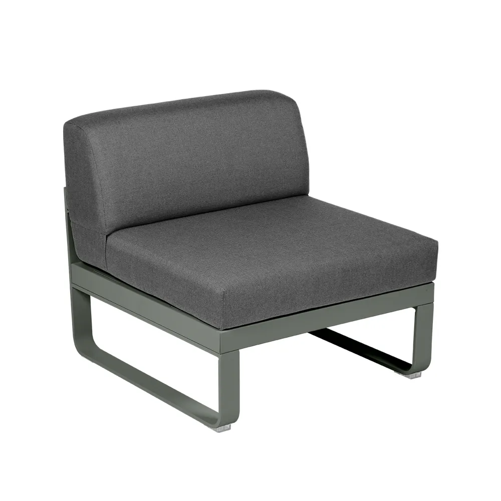 Bellevie Central modulsofa, Rosemary (grønn), graphite grey pute, 1-seter Fermob
