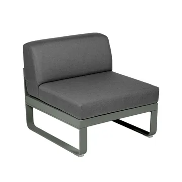 Bellevie Central modulsofa - Rosemary (grønn), graphite grey pute, 1-seter - Fermob